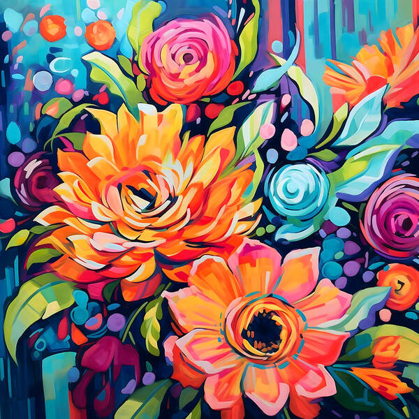 Rainbow Bouquet - Art Print