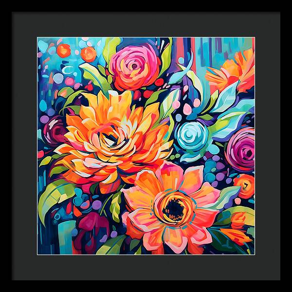 Rainbow Bouquet - Framed Print