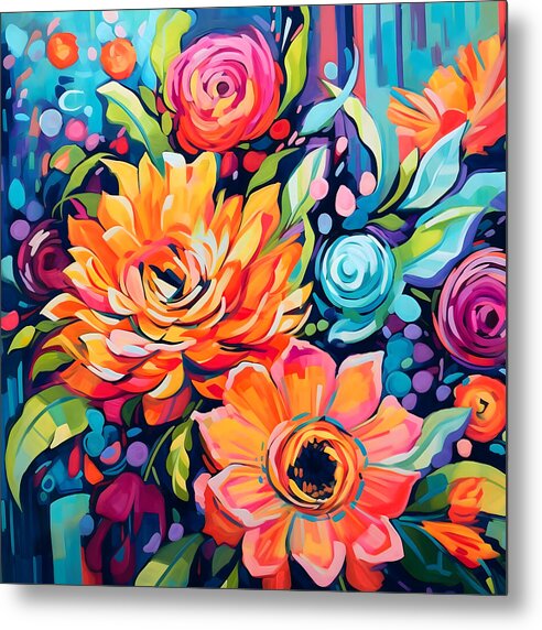 Rainbow Bouquet - Metal Print