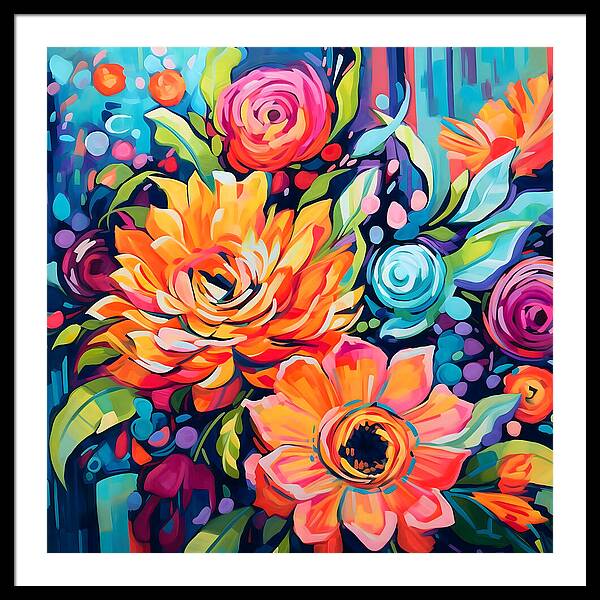 Rainbow Bouquet - Framed Print