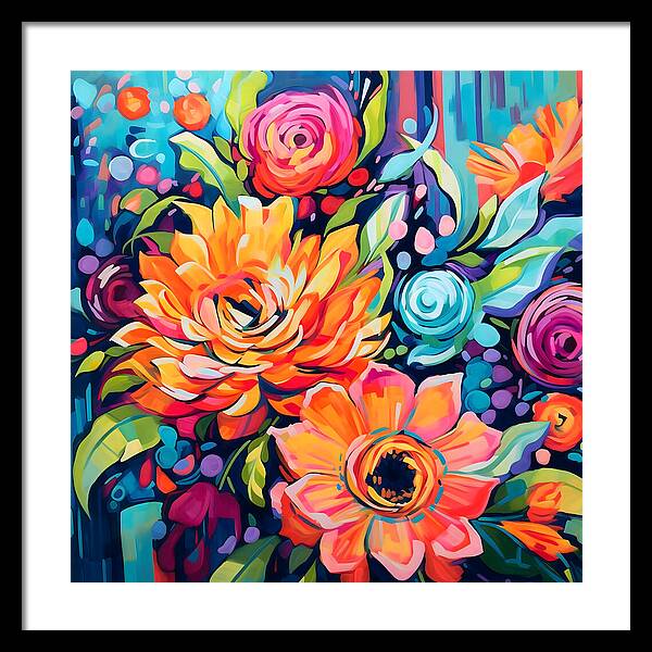 Rainbow Bouquet - Framed Print
