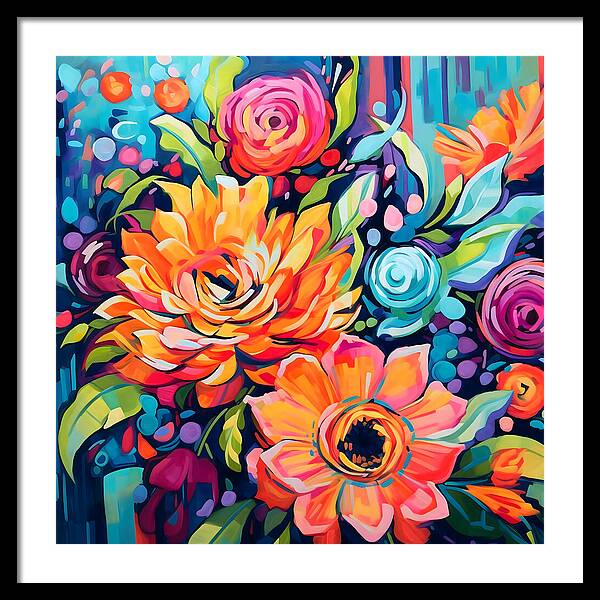 Rainbow Bouquet - Framed Print