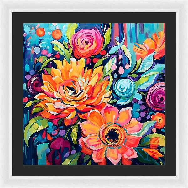 Rainbow Bouquet - Framed Print