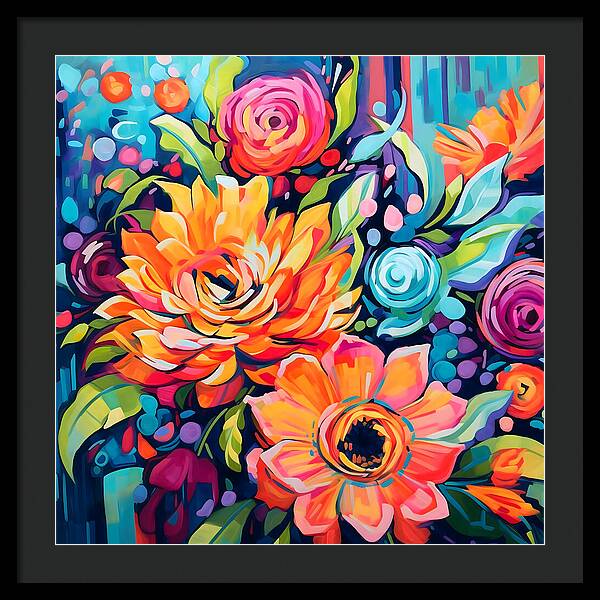 Rainbow Bouquet - Framed Print