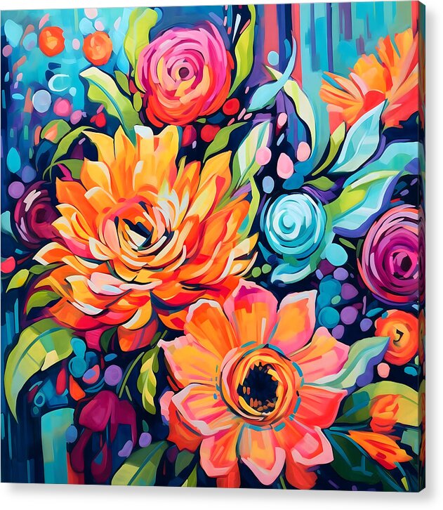 Rainbow Bouquet - Acrylic Print