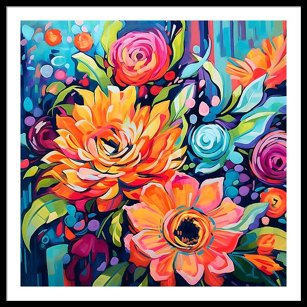 Rainbow Bouquet - Framed Print