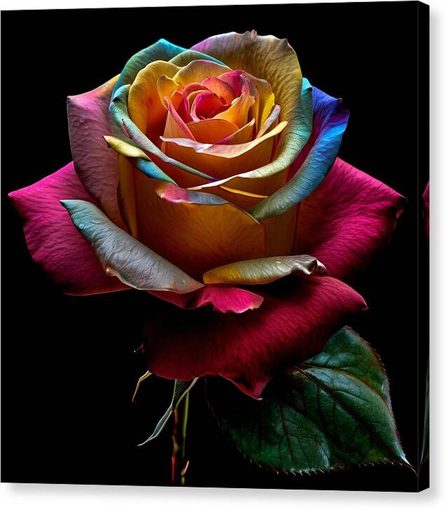 Rainbow Petals - Canvas Print