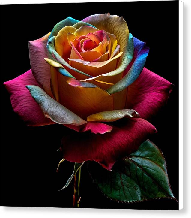 Rainbow Petals - Canvas Print