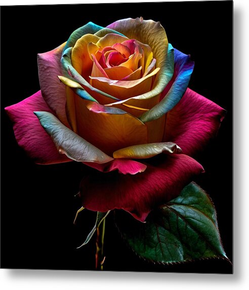 Rainbow Petals - Metal Print