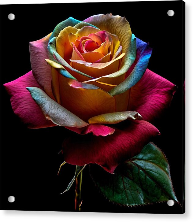 Rainbow Petals - Acrylic Print