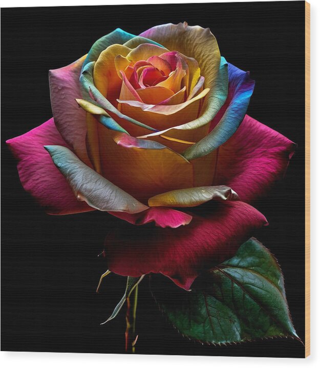 Rainbow Petals - Wood Print