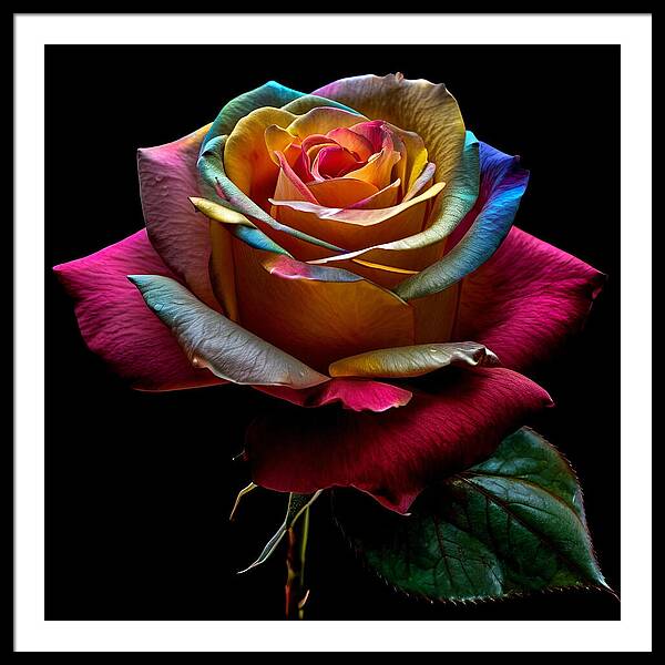 Rainbow Petals - Framed Print