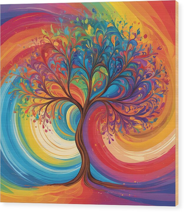 Rainbow Roots - Wood Print