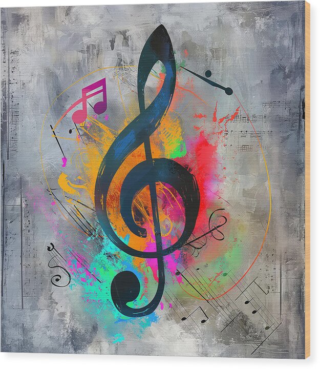 Rhythmic Vibrancy - Wood Print