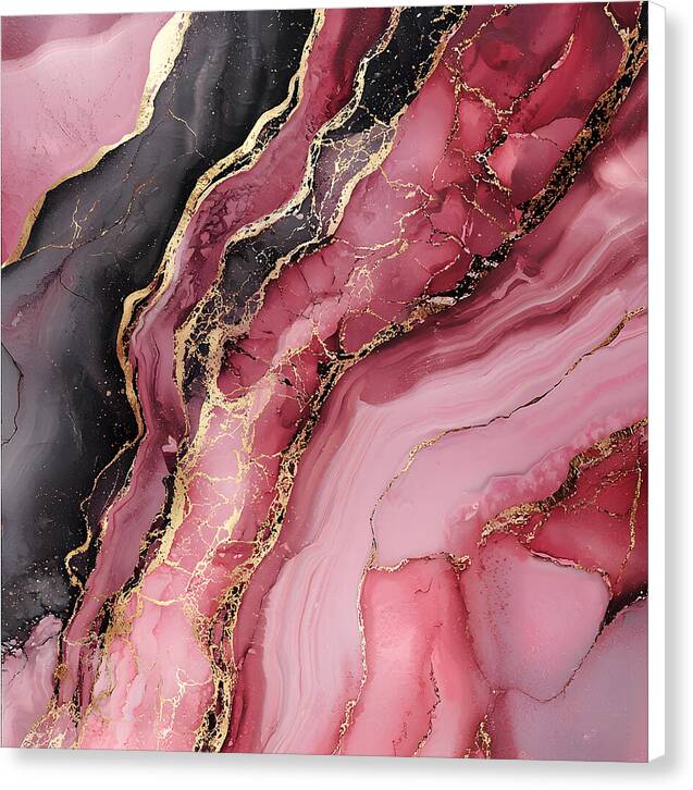 Rose Gold Flow Dark - Canvas Print