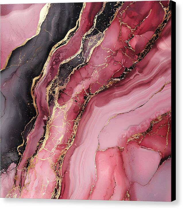 Rose Gold Flow Dark - Canvas Print