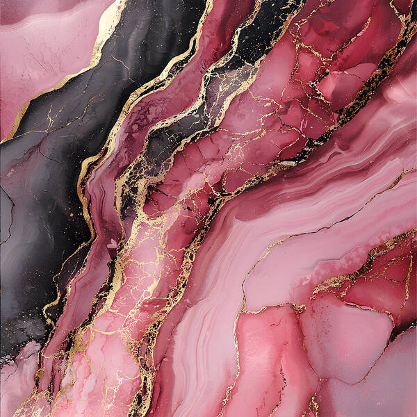 Rose Gold Flow Dark - Art Print