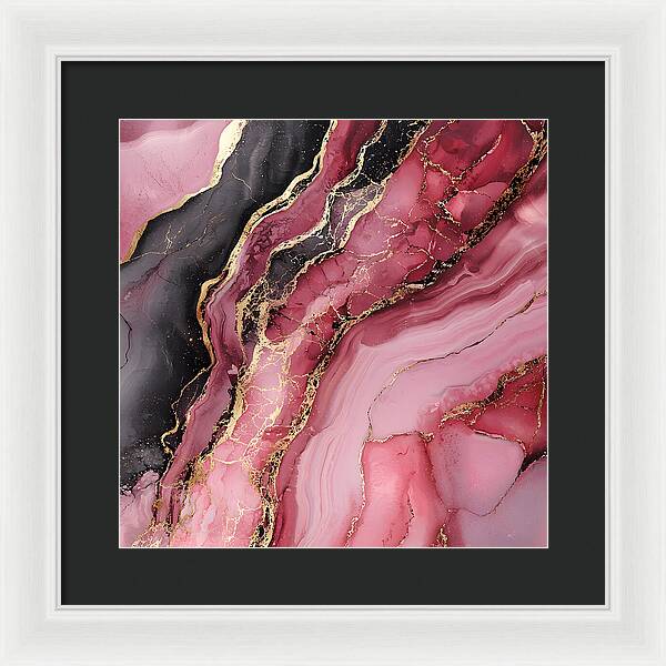 Rose Gold Flow Dark - Framed Print