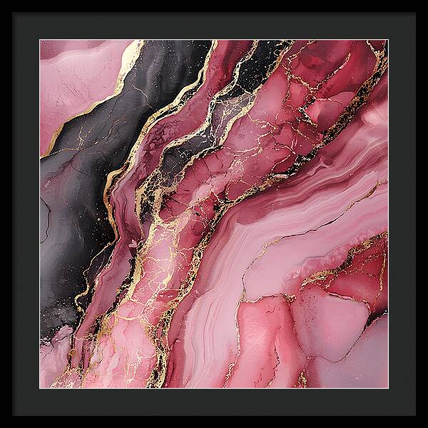 Rose Gold Flow Dark - Framed Print