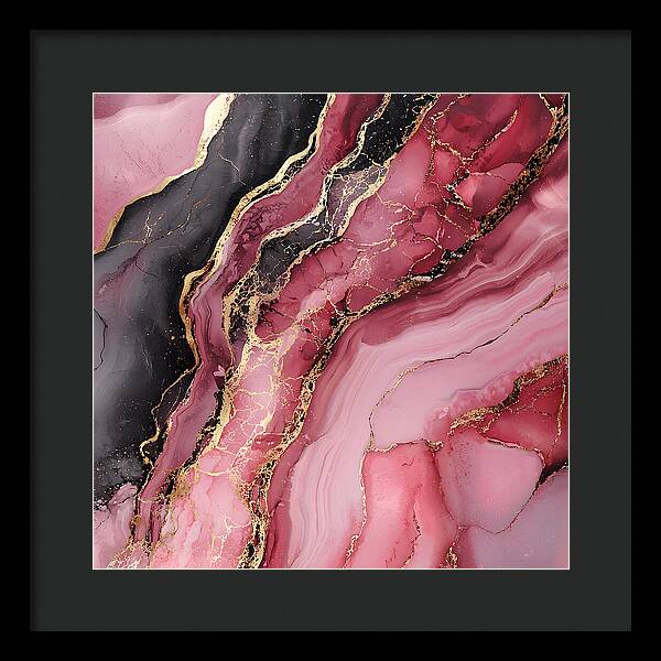 Rose Gold Flow Dark - Framed Print
