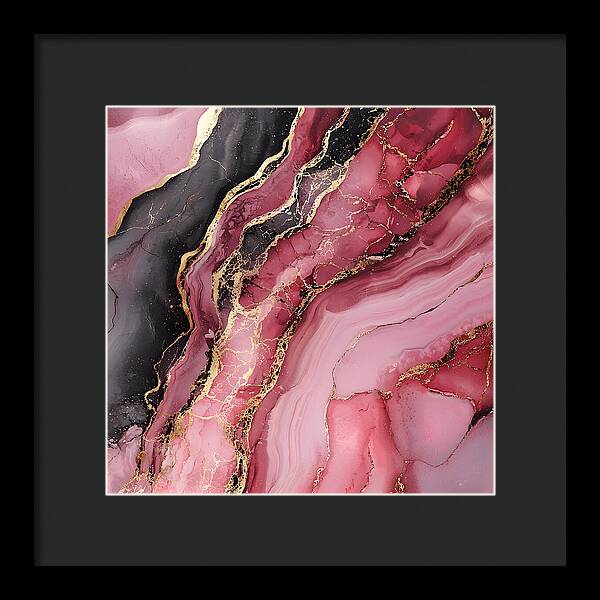 Rose Gold Flow Dark - Framed Print