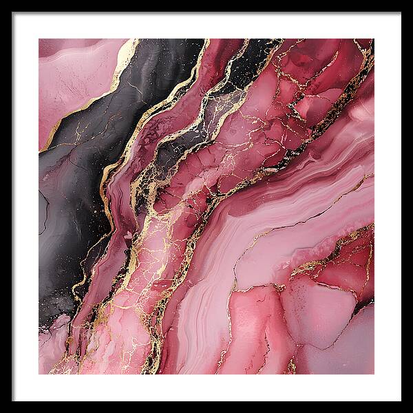 Rose Gold Flow Dark - Framed Print