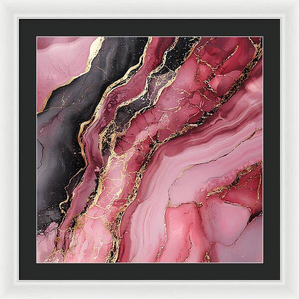 Rose Gold Flow Dark - Framed Print