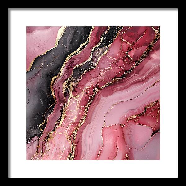 Rose Gold Flow Dark - Framed Print