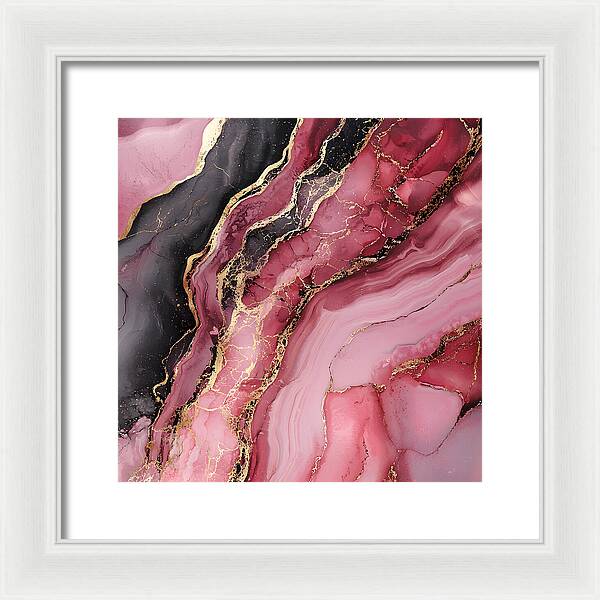 Rose Gold Flow Dark - Framed Print