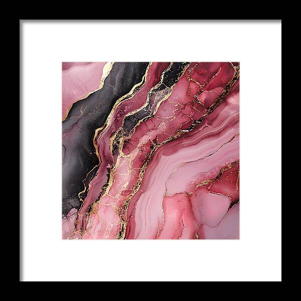 Rose Gold Flow Dark - Framed Print
