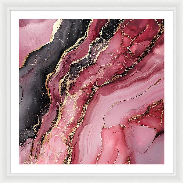 Rose Gold Flow Dark - Framed Print