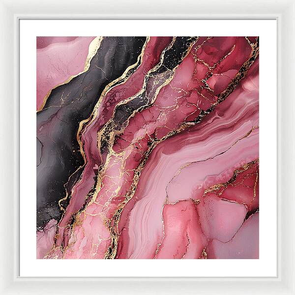Rose Gold Flow Dark - Framed Print