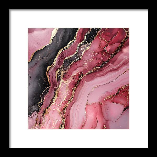 Rose Gold Flow Dark - Framed Print