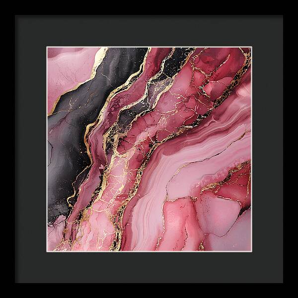 Rose Gold Flow Dark - Framed Print