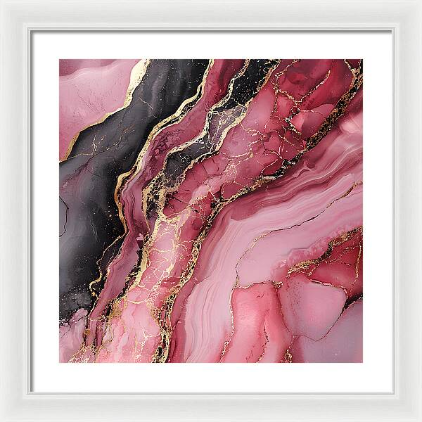 Rose Gold Flow Dark - Framed Print