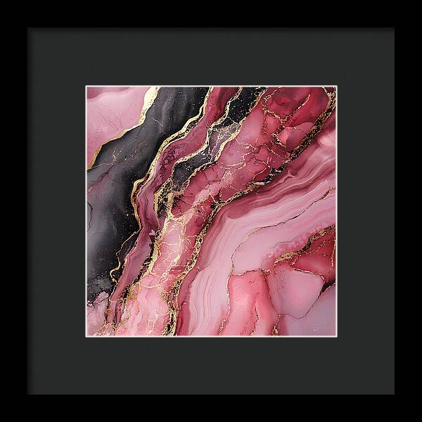 Rose Gold Flow Dark - Framed Print