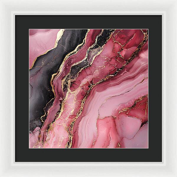 Rose Gold Flow Dark - Framed Print