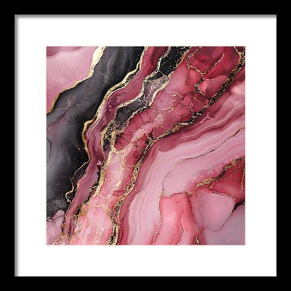 Rose Gold Flow Dark - Framed Print