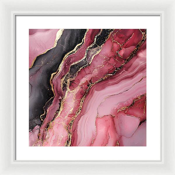 Rose Gold Flow Dark - Framed Print