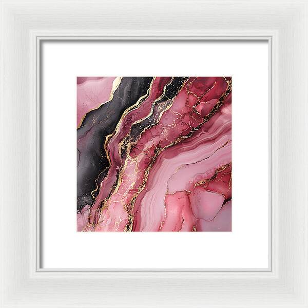 Rose Gold Flow Dark - Framed Print