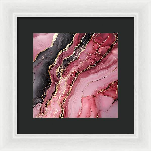 Rose Gold Flow Dark - Framed Print