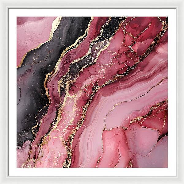 Rose Gold Flow Dark - Framed Print