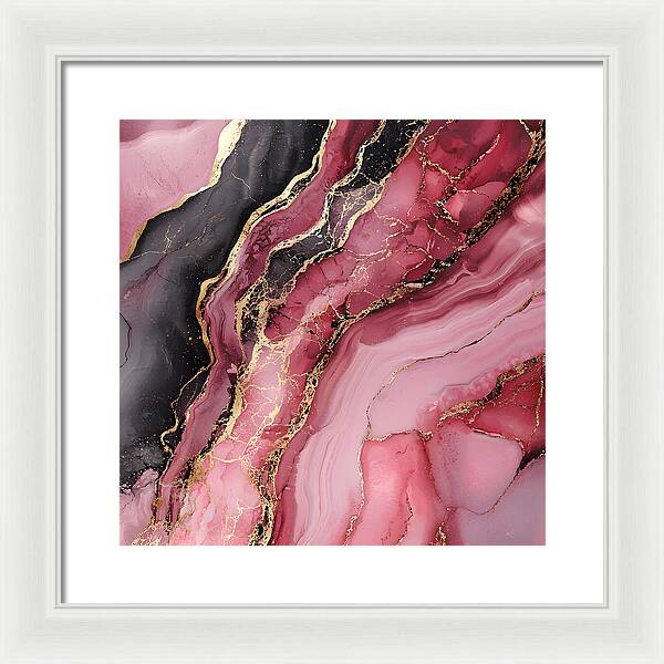 Rose Gold Flow Dark - Framed Print