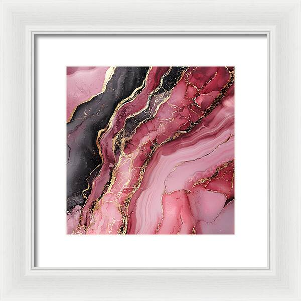 Rose Gold Flow Dark - Framed Print