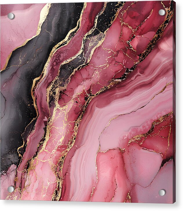 Rose Gold Flow Dark - Acrylic Print