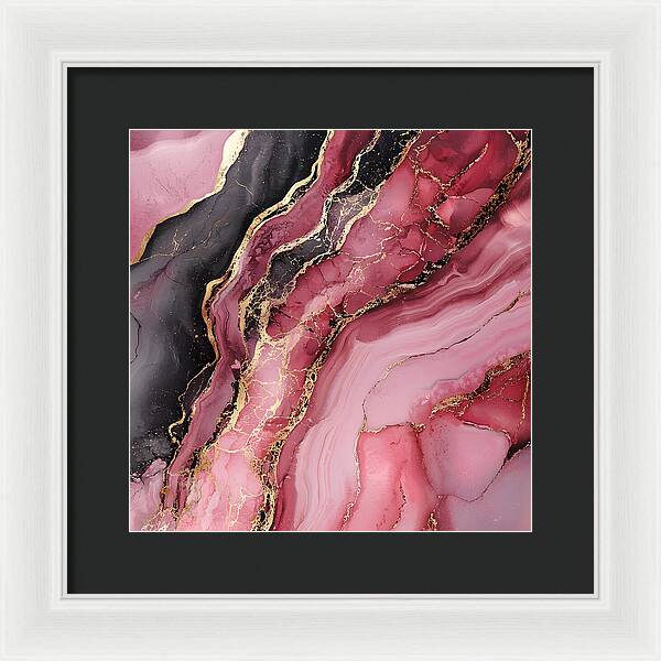 Rose Gold Flow Dark - Framed Print