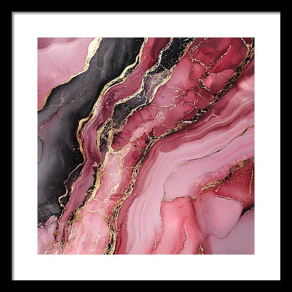 Rose Gold Flow Dark - Framed Print