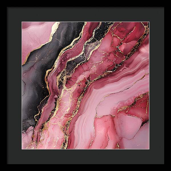 Rose Gold Flow Dark - Framed Print