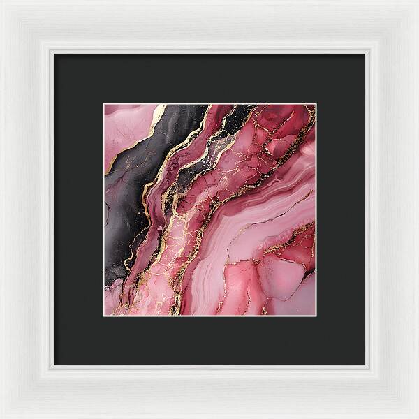 Rose Gold Flow Dark - Framed Print