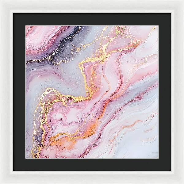 Rose Gold Flow - Framed Print